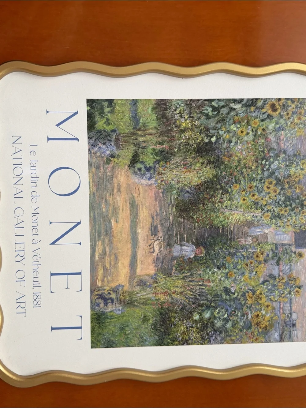 19x16”The Artist's Garden at Vétheuil by Claude Monet Print with golden frame